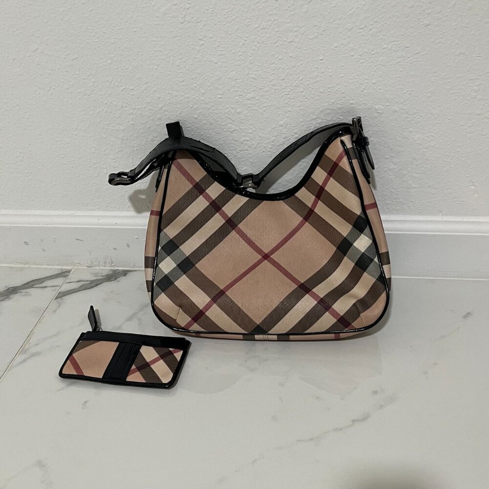 Vintage Burberry Nova Check Small Hobo Bag